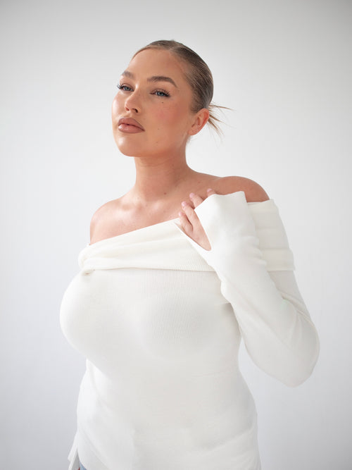 BARDOT KNIT TOP | IVORY